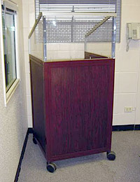 North American Bullet Proof - Mobile Ballistic Podiums front view North American Bullet Proof - Mobile Ballistic Podiums front view